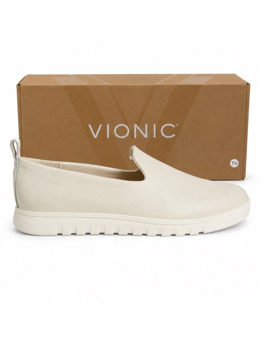 VIONIC Uptown Willa Cream Leather Slip On Sneakers Womens 6.5 M Arch Support - Picture 6 of 12